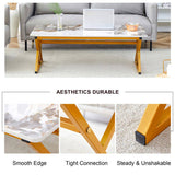A coffee table is made of rock slab material, with a natural and smooth marble pattern on the W1151P154284