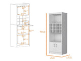 White Bar Cabinet with Wine Storage B062P193654