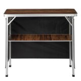 Portable Folding Bar Table with Shelf, Tradeshow Podium Table with Black Skirt and Carrying Bag, for 74020980