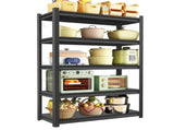 5-Tier Metal Storage Shelving, Industrial Utility Rack, Adjustable Height Bookcase for Living Room, 05405034