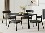 Casual Wood and Metal Rectangular Table, Black finish for Indoor 62463709