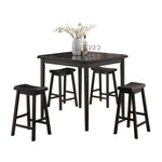 ZUN Black 5-piece Counter Height Set with Saddle Stools B062P189101