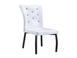 A set of 4 white and black vintage crocodile leather cushioned dining chairs, featuring crystal W3226P344024