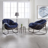 Outdoor Rattan Rocking Chair,Padded Cushion Rocker Recliner Chair Outdoor for Front Porch, Living 93160695