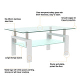 White Coffee Table, Clear Coffee Table, Modern Side Center Tables for Living Room, Living Room 12684075