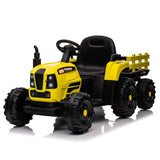 ZUN Ride on Tractor with Trailer,12V Battery Powered Electric Tractor Toy w/Remote Control,electric car 75043347