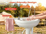 Portable Camping Sink with Foot Pump, 4.5Gal Fresh & 6.34Gal Recovery Water Tank, Rolling Outdoor 79306207