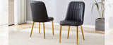 ZUN 2 modern dining chairs, sleek PU leather backrest, and gold metal legs bring a comfortable home W1151P183325