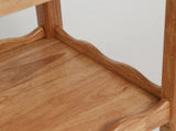 Solid Rubberwood Rolling Side Table, 2-Tier with Lockable Wheels & Removable Tray, Sturdy Durable W3040P455688