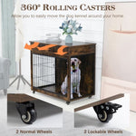 ZUN 38.4" Wooden Dog Crate Furniture Decorative Pet Cage Dog Kennel with 2 Drawers 64104037