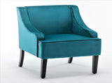Versatile Upholstered Side Chair, Solid Wood Frame with Recessed Arms, Tapered Front Legs and Flared B2735P511129