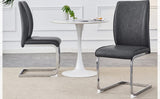 ZUN Luxury Simple Arch Chair - Set of 2 Dark Gray PU Material High Resilience Dining Chair with Arched W1151P154867