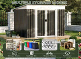 6x4 FT Garden Shed for Patio Outdoors Storage Shed Metal Frame design Sliding Door W2794P482553