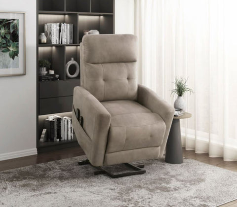 ZUN Power Lift Chair with Massage and Heat Comfort Brown Microfiber Upholstery Living Room Furniture 1pc B011P262310