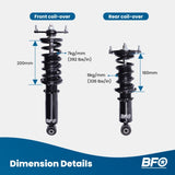 BFO Adjustable Coilovers Suspension Kit FOR Mazda Miata MX5 NA NB 1990-2005 76884292