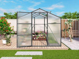 Newly marketed Gain height windproofaluminum greenhouse 6x6 FT Polycarbonate Greenhouse Raised Base 99440443