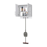 Carmelita 2-Door 2-Shelf Wall Storage Cabinet with Hangers White B062103266