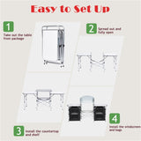 Foldable camping kitchen with 2-sided windshield pockets 88971357
