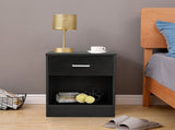2pcs Night Stands with Drawer Black 55876519