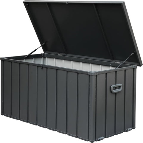 100 Gallon Outdoor Storage Deck Box Waterproof, Large Patio Storage Bin for Outside Cushions, Throw W1859131746