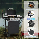 Propane Gas Grill 3 Burner Barbecue Grill, Stainless Steel 26,000 BTU Patio Garden Barbecue Grill W3212P279745