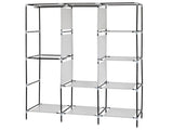 71" Portable Closet Wardrobe Clothes Rack Storage Organizer with Shelf Gray 67325725