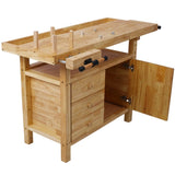 Wood Workbench - Wooden Workbench for Garage Workshop and Home W46594607