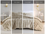 Ultrasoft Faux Fur Ribbed Comforter Set Full/Queen B035P294133
