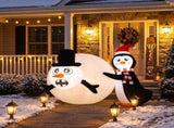 4FT Christmas Inflatable Penguin Rolling Snowball Yard Decoration with 3 LED Lights, 210D Polyester 45346287