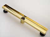 24 Inch Linear Shower Drain with Removable Square Patterned Grate, 304 Stainless Steel with Hair 20605305