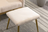 ZUN Velvet Accent Chair with Adjustable Armrests and Backrest, Button Tufted Lounge Chair, Single 95479699