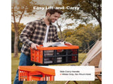 Plastic Collapsible Storage Bins, 45L Set of 6, Stackable Folding Crates with Handles, Supports 33 25036340