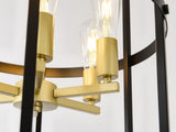6-Light Metal Lantern Tiered Pendant Hanging Light Fixtures, Industrial Farmhouse Adjustable Height W5008P464267