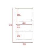 ZUN Medicine Single Door Cabinet 28" H, One Shelf, Two Interior Shelves, Light Oak / White B097133246