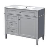 36'' Bathroom Vanity with Top Sink, Modern Bathroom Storage Cabinet with 2 Drawers and a Tip-out N710P230246E