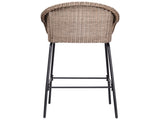 Ladd Outdoor Metal Wicker Barstool, Light Brown Faux Wicker, Set of 2 N775P277558B