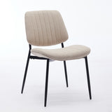 ZUN A&A Furniture, Dining Chairs Set of 2 Modern Retro Linen Chair with Bentwood Back Upholstered Seat W1143P194145