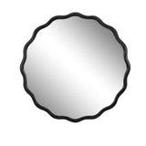 Solid Wood Wavy Mirror-Black Vanity Mirror Wall Decor 36" x 36" Modern Mirror Wall Decor for W1445P189557