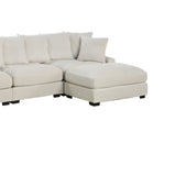 Living Room Furniture Armless Chair Beige Corduroy 1pc Armless Chair Soft Cushion Wood Legs B011P211064