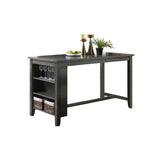 Rectangle Wooden Counter Height Dining Table with Storage in Black B01682186