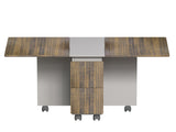 5 Pieces Folding Extendable Dining Table Set with 4 Chairs for 4 Peoples, 55'' Drop Leaf Wood 53461376