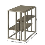 Padena Metal Frame Wood Living Room Chairside Table with Shelf T2574P164635