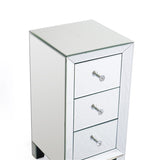 ZUN Modern and Contemporary Mirrored 3-Drawers Nightstand Bedside Table 34787396