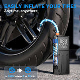 Rechargeable Tire Inflator with Digital Pressure Value Portable Air Compressor for Cars Motorcycles 86948286