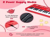 Red 37 Keys Kids Electronic Keyboard with Microphone, 8 Tones & 8 Rhythms Piano Toy for Ages 3 22917098