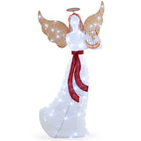 5ft Pre-Lit Christmas Angel Decor - 120 Cold White LEDs, IP44 Waterproof, MetalMesh Fabric 09613189