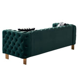 Chesterfield Modern Tufted Velvet Living Room Sofa, 84.25''W Couch,Green W57947395
