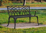 38in Outdoor Orchid Back Aluminum Bench Black 43199570