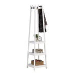 ZUN Vassen Coat Rack w/ 3-Tier Storage Shelves in White Finish T2574P164225