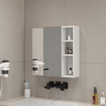 ZUN A white MDF material mirror cabinet, bathroom mirror, and a separate wall mounted bathroom mirror W1151135030